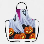 ハロウィーン幽霊とカボチャ エプロン (正面)