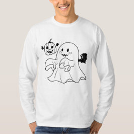 ハロウィーン幽霊とカボチャ Tシャツ