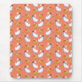 ハロウィーン幽霊とスイーツシームレスパターンタンクt マウスパッド