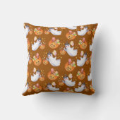 ハロウィーン幽霊とスイーツシームレスパターントートb クッション (裏面)