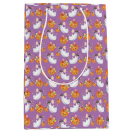 ハロウィーン幽霊とスイーツシームレスパターンラップ ミディアムペーパーバッグ