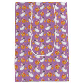 ハロウィーン幽霊とスイーツシームレスパターンラップ ミディアムペーパーバッグ (裏面)