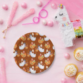 ハロウィーン幽霊とスイーツシームレスパターン ペーパープレート (パーティー)