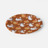 ハロウィーン幽霊とスイーツシームレスパターン ペーパープレート (アングル)