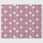 ハロウィーン幽霊とスイーツシームレスパターン ラッピングペーパー (フラット)