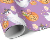 ハロウィーン幽霊とスイーツシームレスパターン ラッピングペーパー (ロールコーナー)