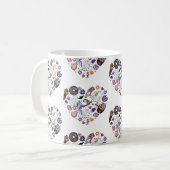 ハロウィーン幽霊とパンプキンクリップアートハートシェイプ コーヒーマグカップ (正面左)