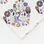 ハロウィーン幽霊とパンプキンクリップアートハートシェイプ フリースブランケット (角)