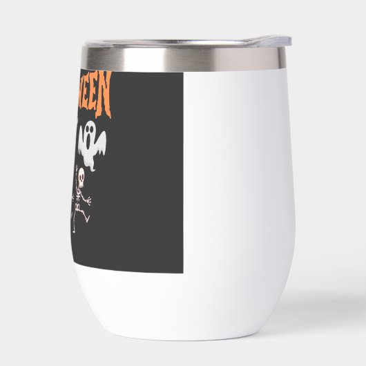 ハロウィーン幽霊と踊りスケルトンのシャツ (左面)