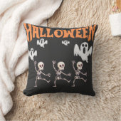 ハロウィーン幽霊と踊りスケルトン クッション (ブランケット)