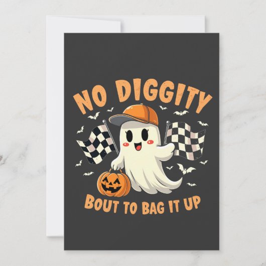 ハロウィーン幽霊にバッグするNo Digity 招待状 (正面)