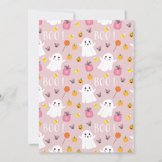 ハロウィーン幽霊は、価格ベビーシャワーゲームを推測 招待状 (裏面)