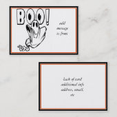 ハロウィーン幽霊は「BOO!」と言う。 名刺 (正面/裏面)