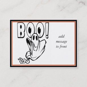 ハロウィーン幽霊は「BOO!」と言う。 名刺