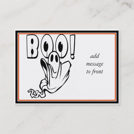 ハロウィーン幽霊は「BOO!」と言う。 名刺 (正面)