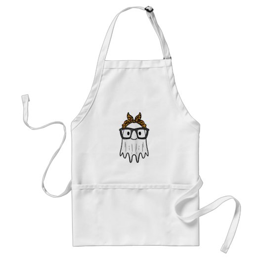 ハロウィーン幽霊めがねかわいい スタンダードエプロン (正面)