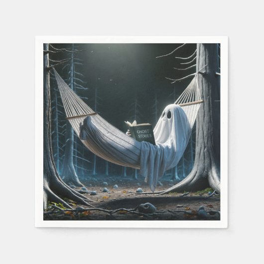 ハロウィーン幽霊インアハムモック スタンダードカクテルナプキン (正面)