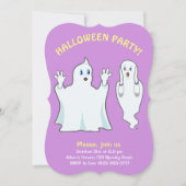 ハロウィーン幽霊インバイオレット招待状 招待状 (正面)