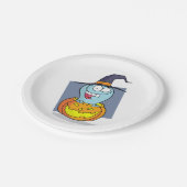 ハロウィーン幽霊インパンプキン不気味ウィッチ ペーパープレート (アングル)