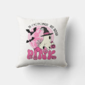 ハロウィーン幽霊イン10月we衣服ピンク クッション (裏面)