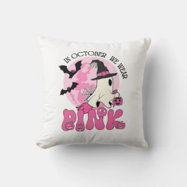 ハロウィーン幽霊イン10月we衣服ピンク クッション