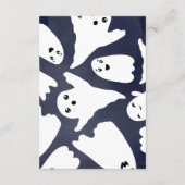 ハロウィーン幽霊オレンジ色の青い本ベビー エンクロージャーカード (裏面)