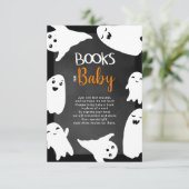 ハロウィーン幽霊オレンジ色の黒い本ベビー エンクロージャーカード (スタンド正面)