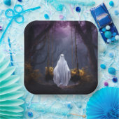 ハロウィーン幽霊オンスイング ペーパープレート (パーティー)