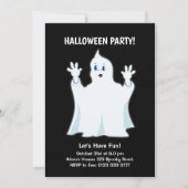 ハロウィーン幽霊オンブラック招待状 招待状 (正面)