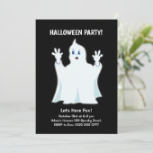 ハロウィーン幽霊オンブラック招待状 招待状 (スタンド正面)