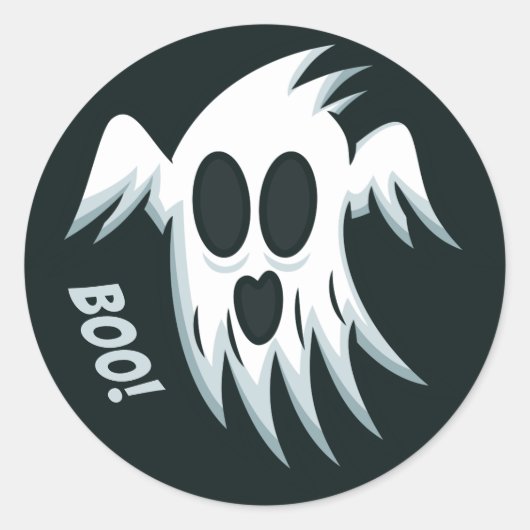 ハロウィーン幽霊カスタムスティッカーズ ラウンドシール (正面)