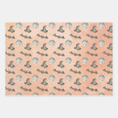 ハロウィーン幽霊カボチャ柄ラッピング紙 ラッピングペーパーシート (正面)