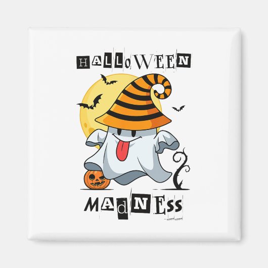 ハロウィーン幽霊カボチャ男性へS マグネット (正面)