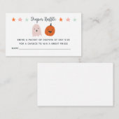 ハロウィーン幽霊カボチャ赤ちゃんシャワーおむつラッフル エンクロージャーカード (正面/裏面)