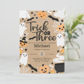 ハロウィーン幽霊カボチャ3rd誕生日パーティー 招待状 (スタンド正面)