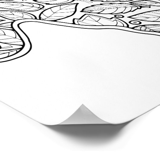 ハロウィーン幽霊カラーリングページアートポスター ポスター (角)