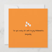 ハロウィーン幽霊カートゥーンブラックオレンジおもしろいフラット カード (裏面)