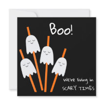 ハロウィーン幽霊カートゥーンブラックオレンジおもしろいフラット