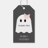 ハロウィーン幽霊ガールガールパンプキンピンク誕生日 ギフトタグ (裏面)