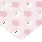 ハロウィーン幽霊ガール&パンプキン誕生日ピンク テーブルクロス (アングル)