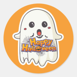 ハロウィーン幽霊キスカットシール ラウンドシール