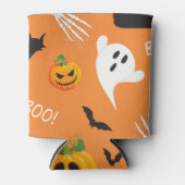 ハロウィーン幽霊キャットカボチャ模様 缶クーラー (正面)