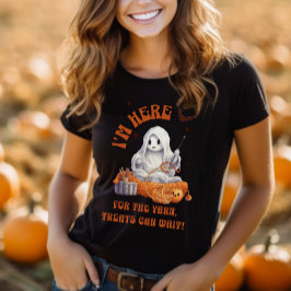 ハロウィーン幽霊クロシェ編み物糸おもしろい Tシャツ