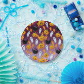 ハロウィーン幽霊グリッターパターンパーティー ペーパープレート (パーティー)