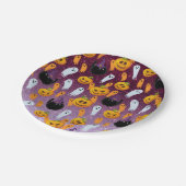 ハロウィーン幽霊グリッターパターンパーティー ペーパープレート (アングル)