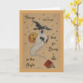 ハロウィーン幽霊グリーティングカード カード (黄色い花)