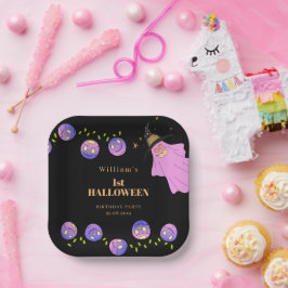 ハロウィーン幽霊ゴルムブラックベビーシャワーパーティー ペーパープレート