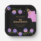 ハロウィーン幽霊ゴルムブラックベビーシャワーパーティー ペーパープレート (正面)