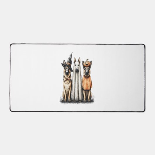 ハロウィーン幽霊ゴールデンレトリバードッグ デスクマット (正面)