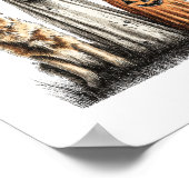 ハロウィーン幽霊ゴールデンレトリバードッグ ポスター (角)